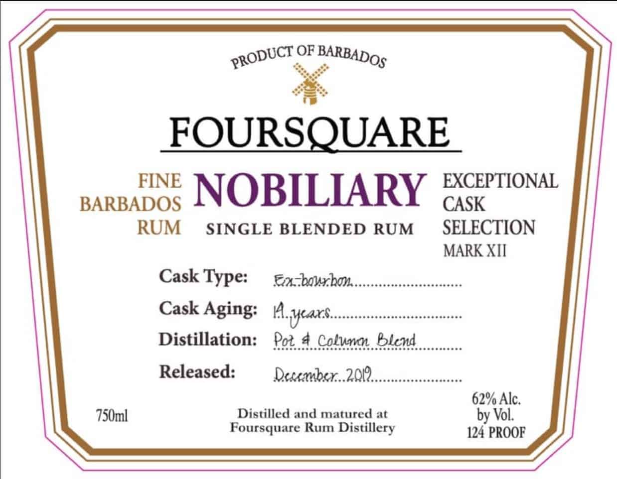 Nový 62 % rum Nobiliary od Foursquare